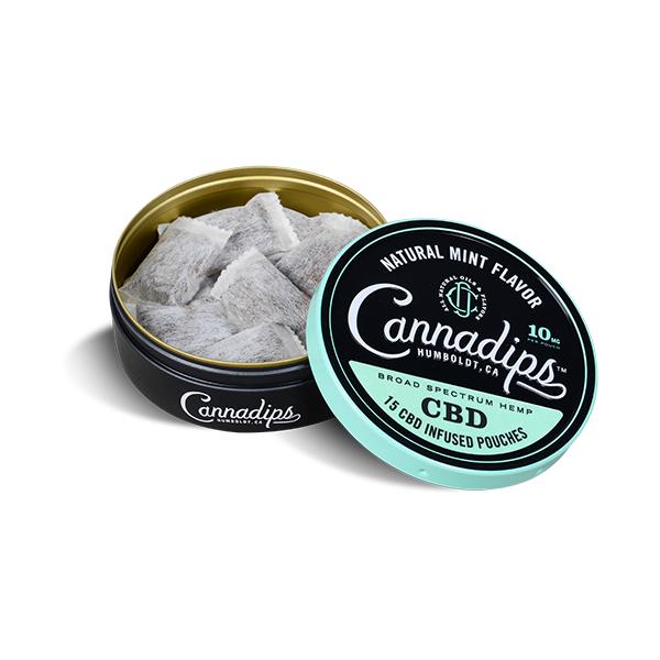 Cannadips 150mg CBD Snus Pouches - Natural Mint - The Eat Happy Project