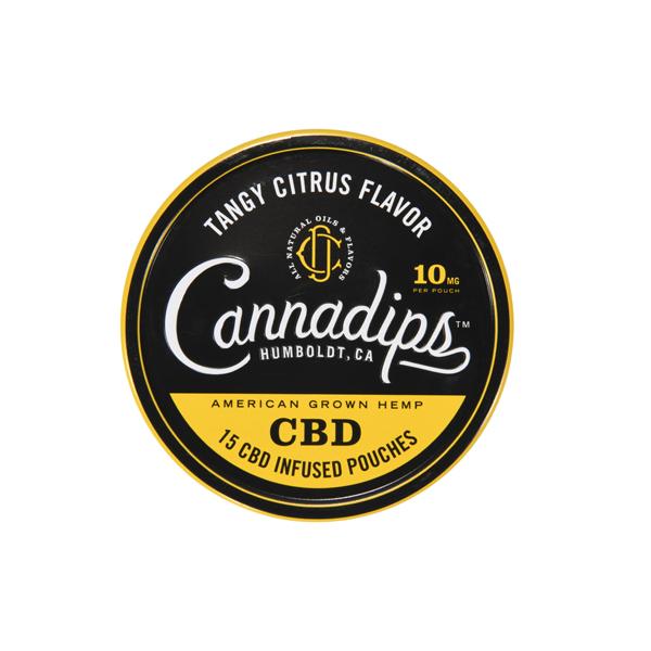 Cannadips 150mg CBD Snus Pouches - Tangy Citrus - The Eat Happy Project