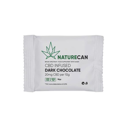 Naturecan 20mg CBD Infused Dark Chocolate 10g - The Eat Happy Project