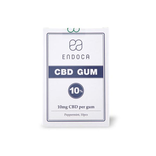 Endoca 100mg CBD Peppermint Chewing Gum - 10 Pcs - The Eat Happy Project